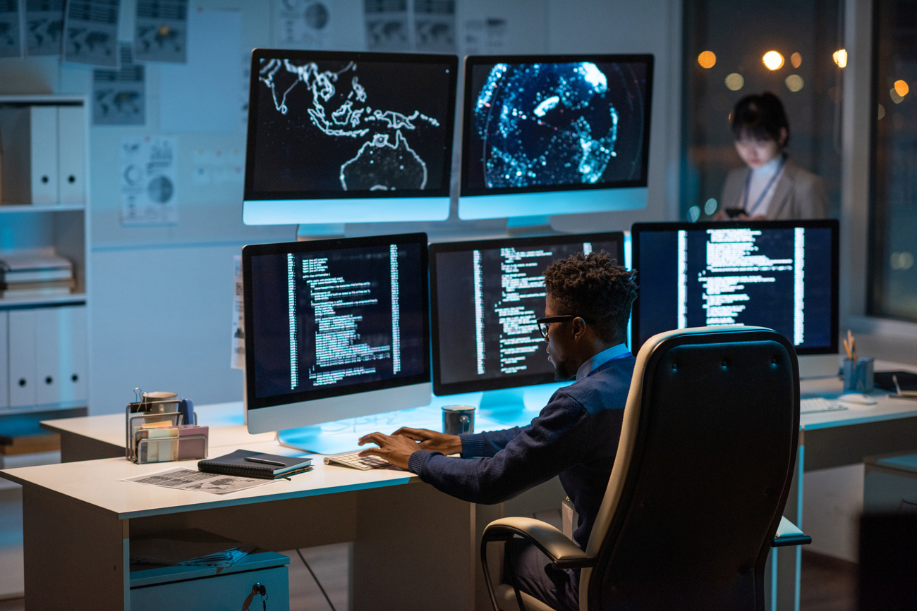 McNallan security engineer reviewing endpoint alerts for a Minnesota client